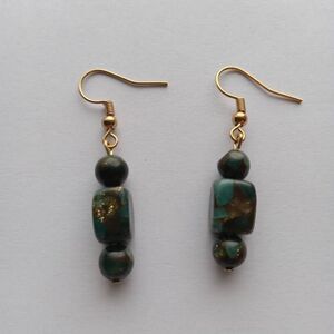 Teal beaded earrings